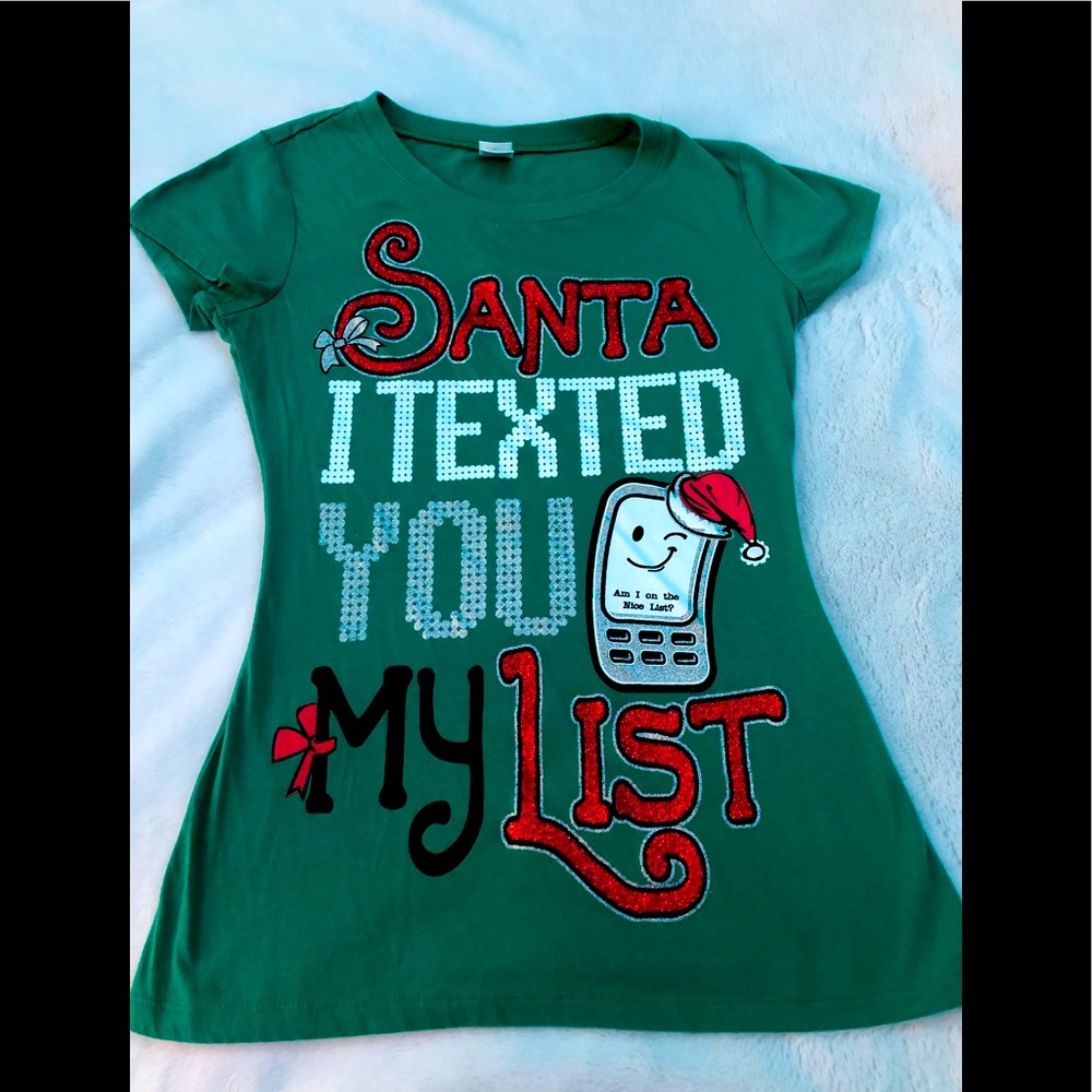 Beautiful Christmas Shirt, Glitter letter print, in color: Red, black, white